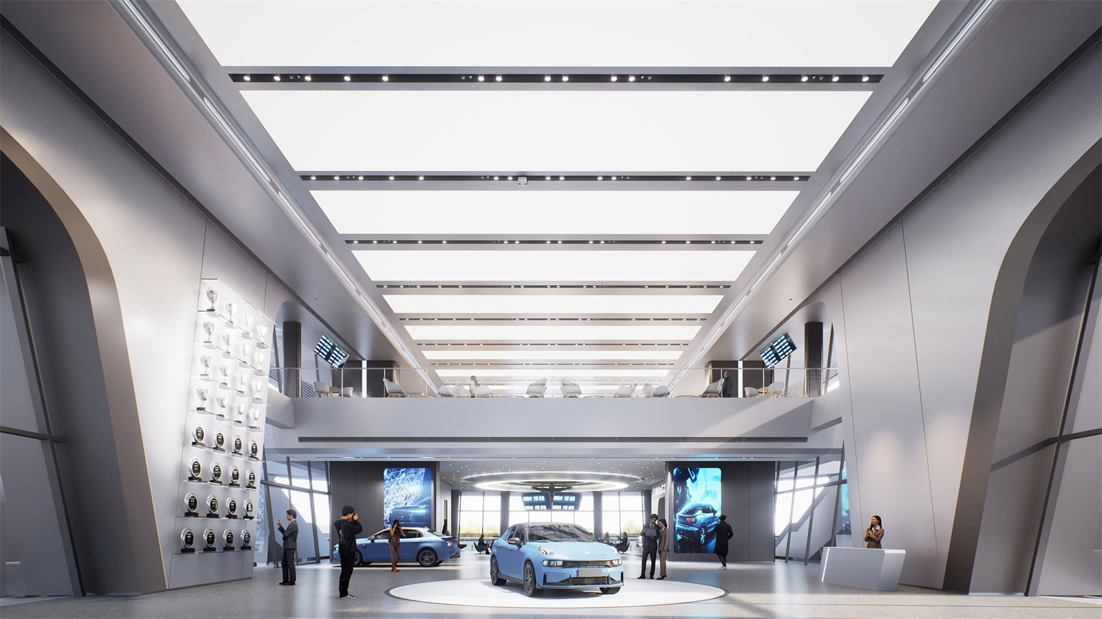 领克 MEC 汽车运动体验中心(成都)一层通高展厅