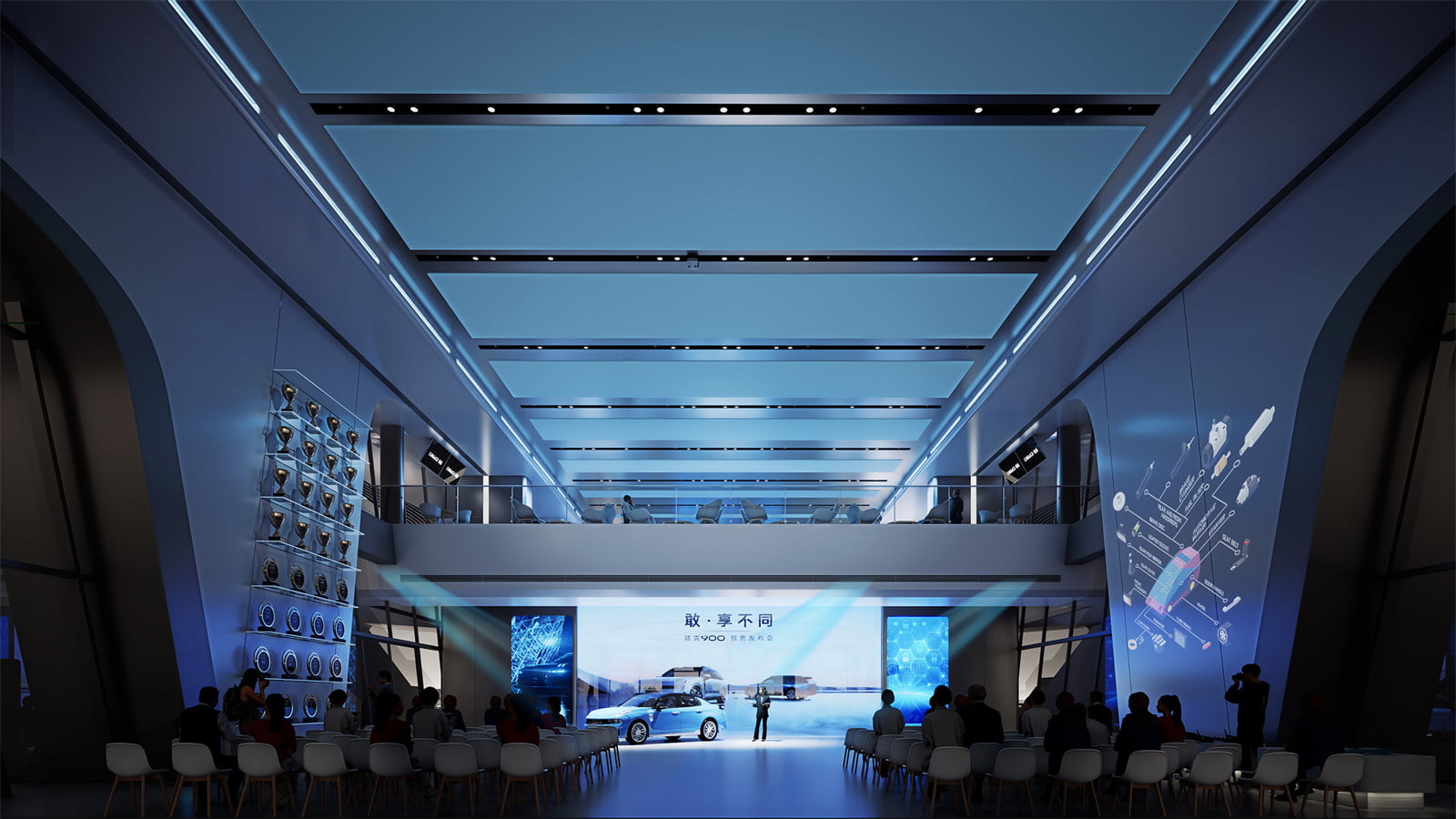 领克 MEC 汽车运动体验中心(成都)展厅内全时段交互式灯光