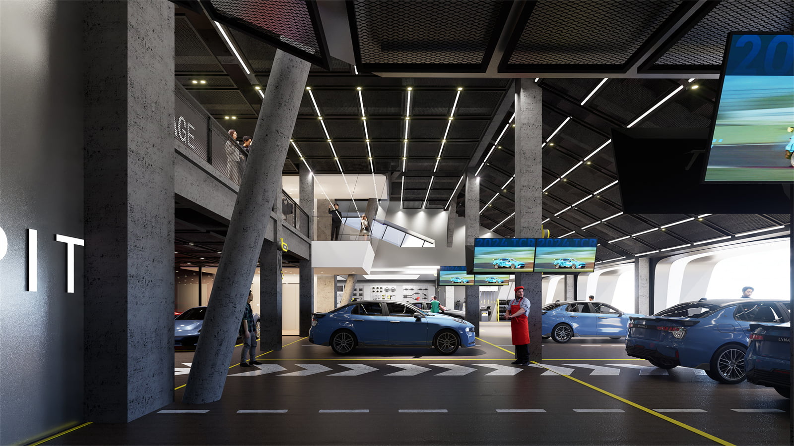 地层的出发区和 P 房建筑效果图